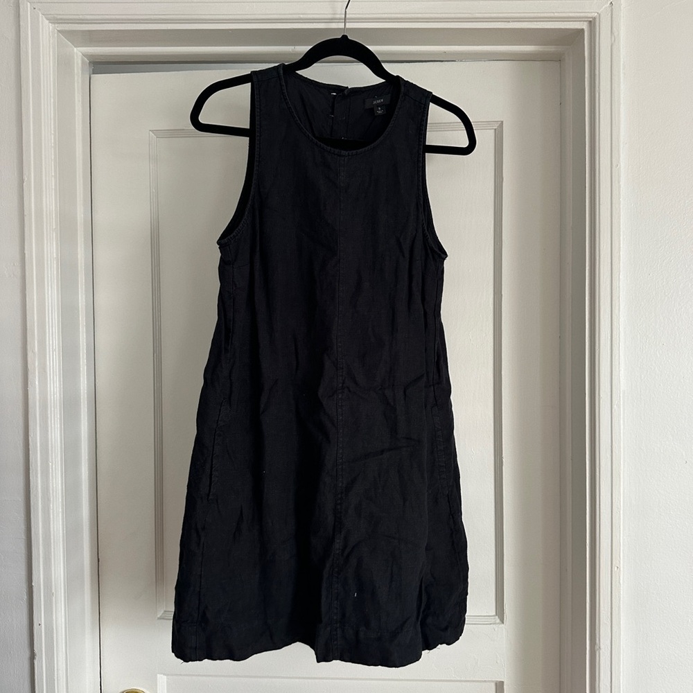 J Crew Black Linen Dress